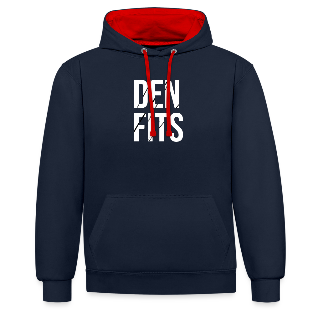 Denfits - Contrast Colour Hoodie - marinblå/röd