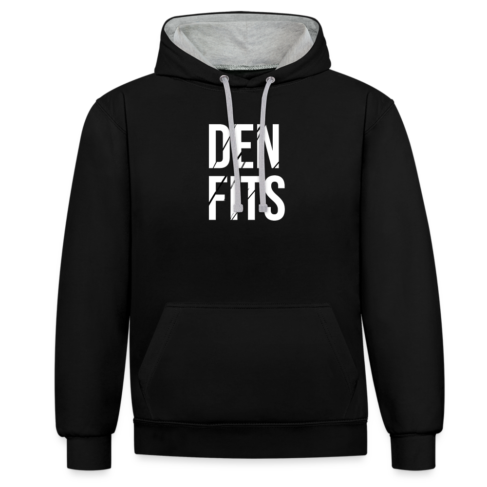 Denfits - Contrast Colour Hoodie - svart/gråmelerad