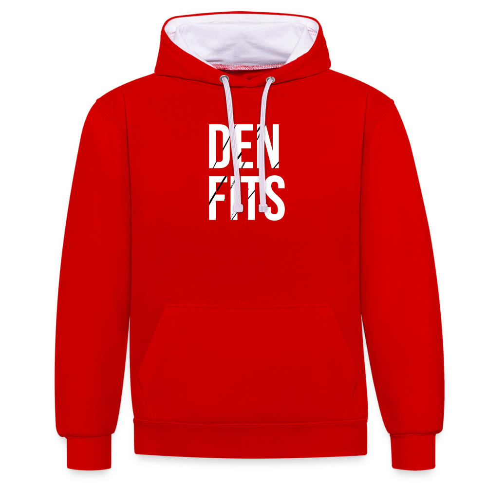 Denfits - Contrast Colour Hoodie - röd/vit