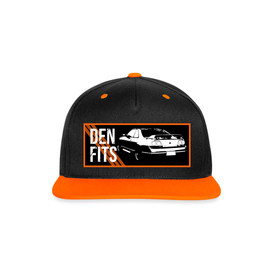 Sky’ - Contrast Snapback Cap - black/neon orange