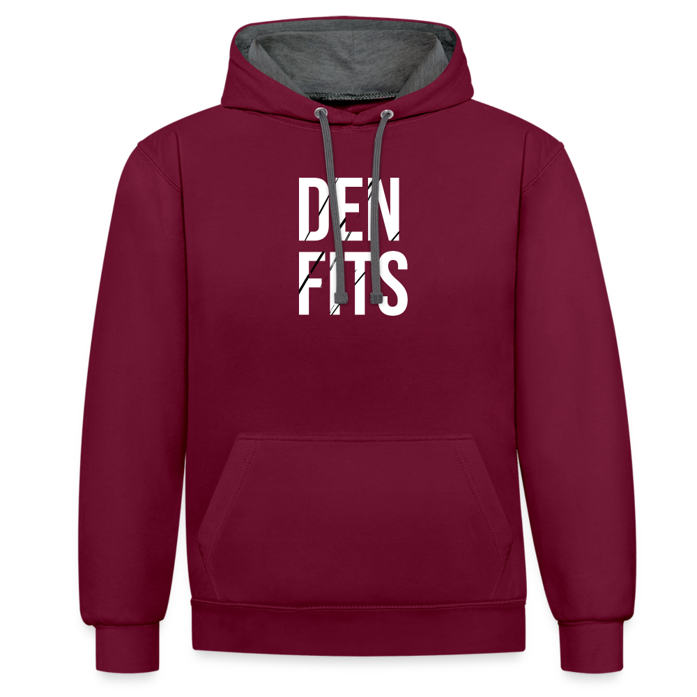 Denfits - Contrast Colour Hoodie - vinröd/antracit