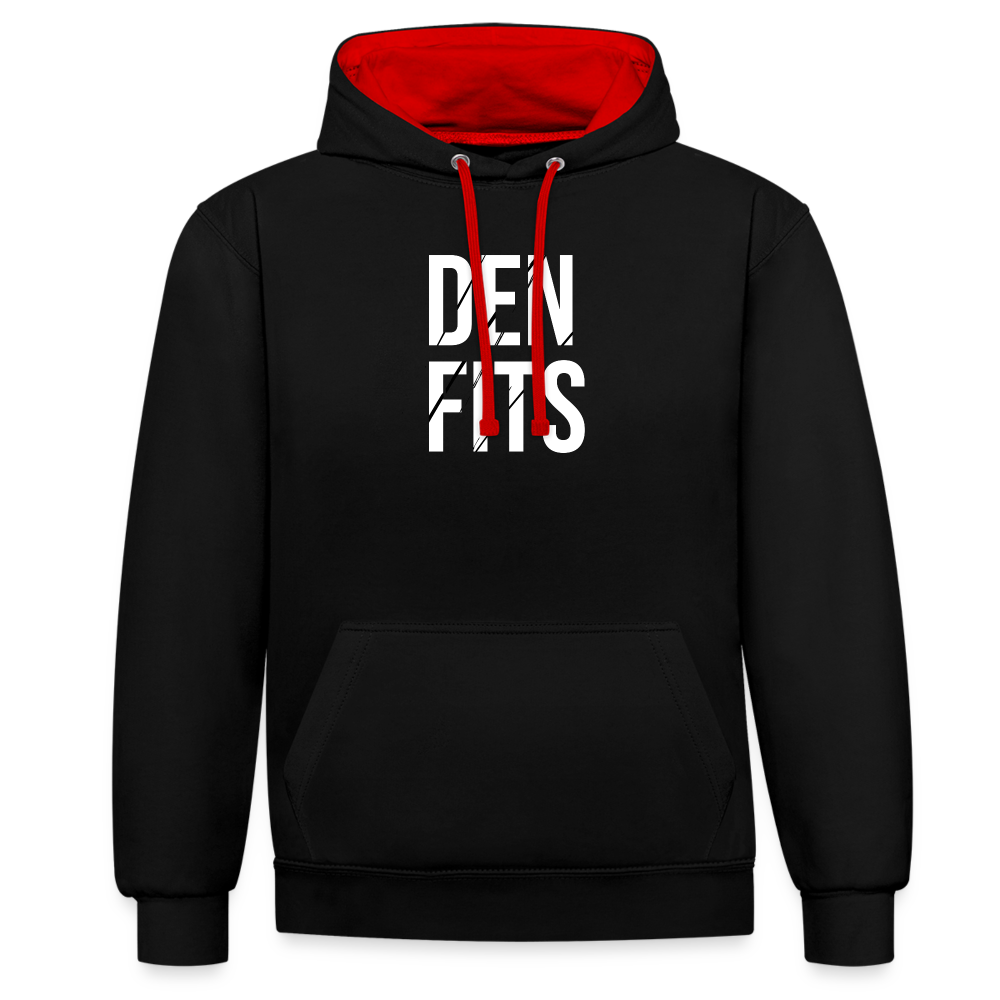 Denfits - Contrast Colour Hoodie - svart/röd