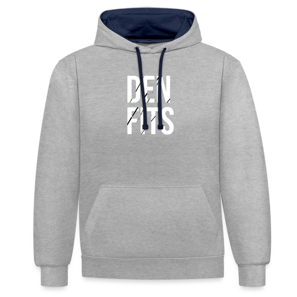 Denfits - Contrast Colour Hoodie - gråmelerad/marinblå