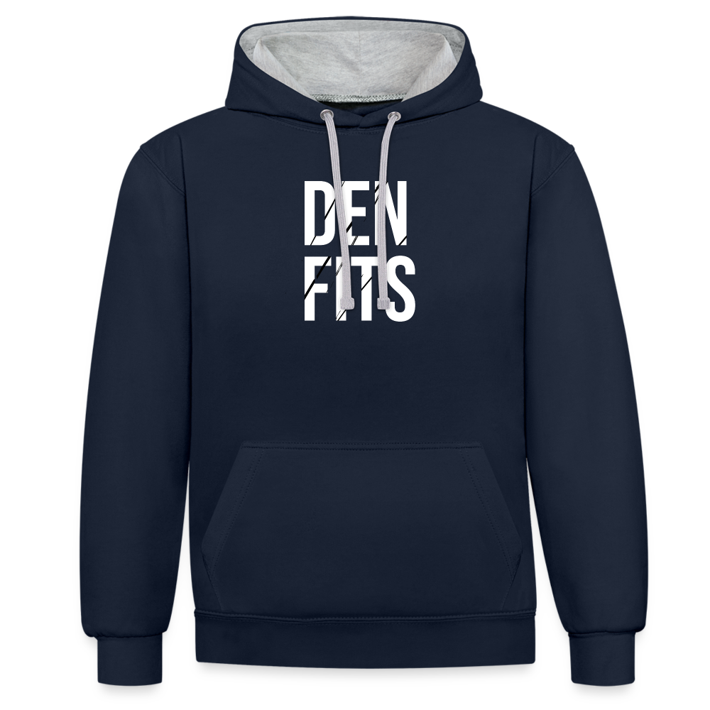 Denfits - Contrast Colour Hoodie - marinblå/gråmelerad